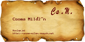 Csoma Milán névjegykártya