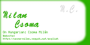 milan csoma business card