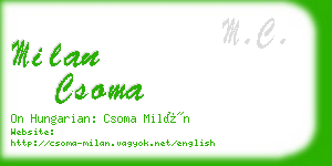 milan csoma business card